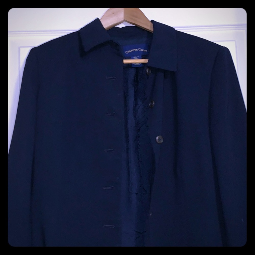 Navy blue polyester blazer